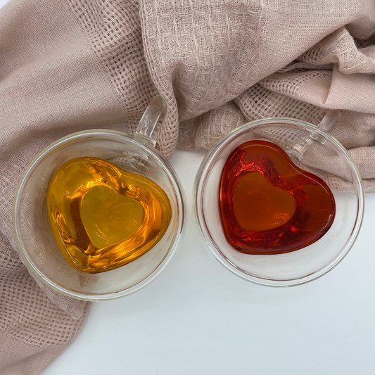 Glass Heart Mug Set